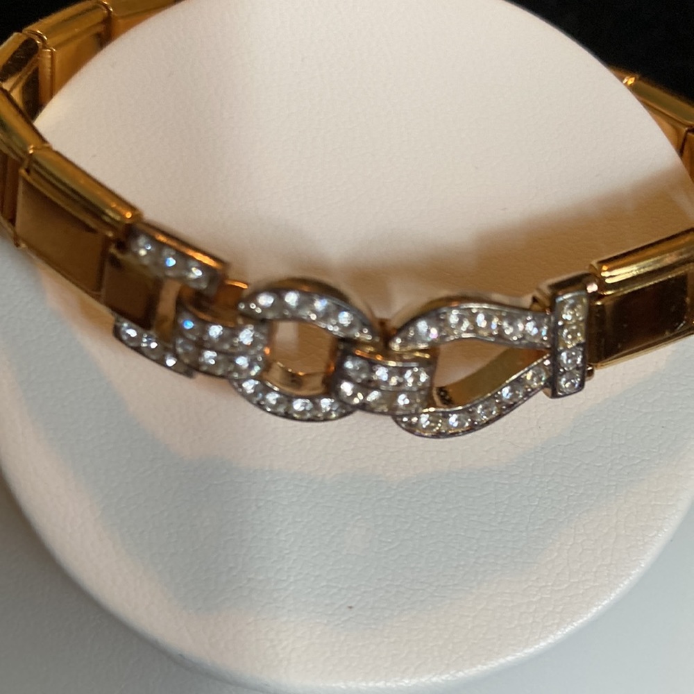 Monet Gold-Tone Crystallized Link Bracelet - Elegant Women's Jewelry